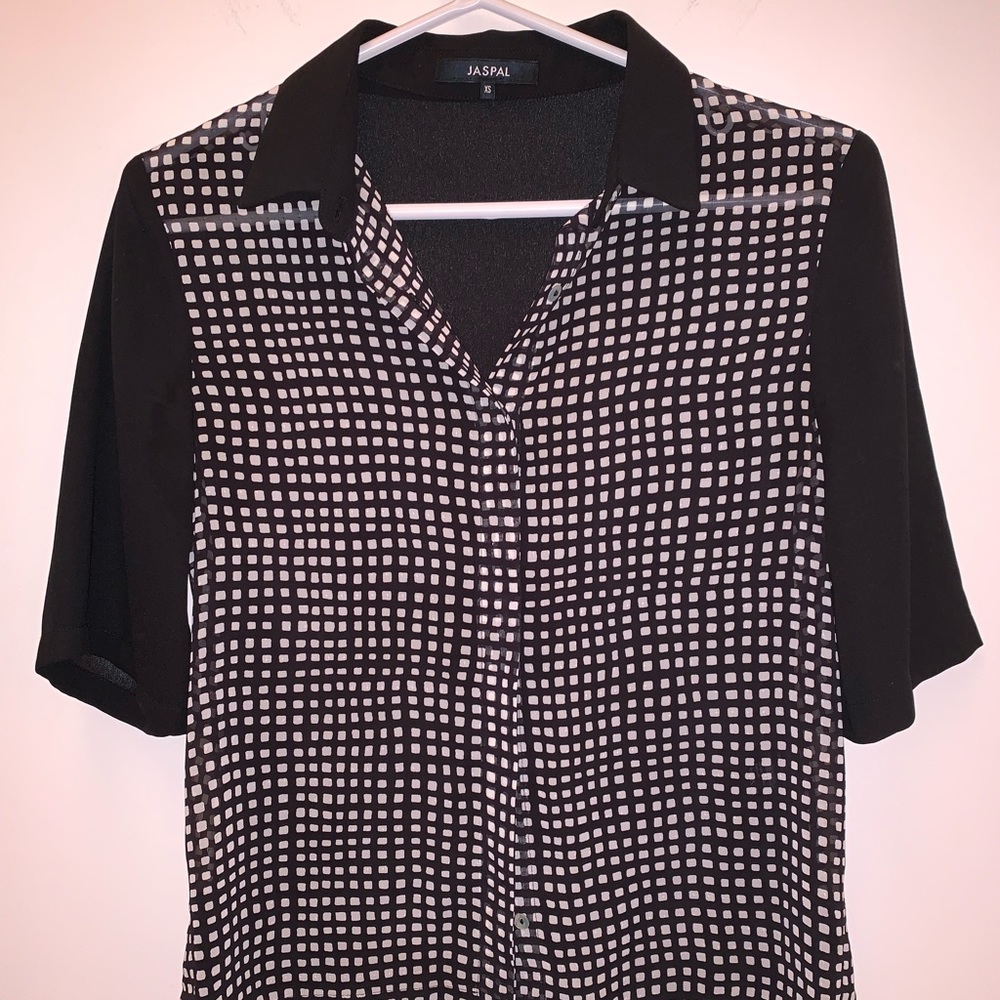 Jaspal - Button Down Collar Short Sleeve Blouse